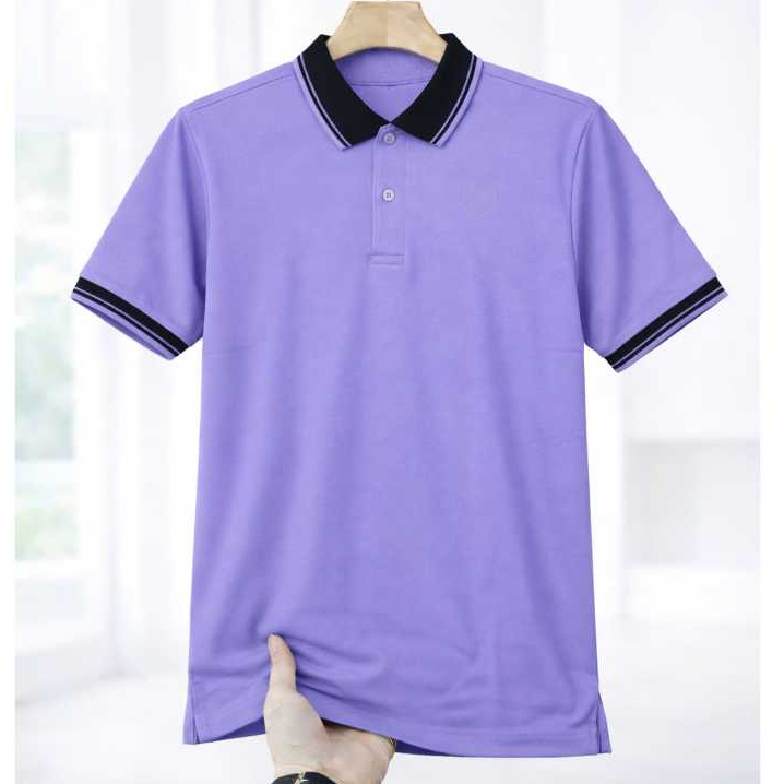Kaos Polo Tshirt Ungu Muda Pria Seragam Kantor Kaos Kerah S-XXL Polo Pria Premium Lengan Pendek