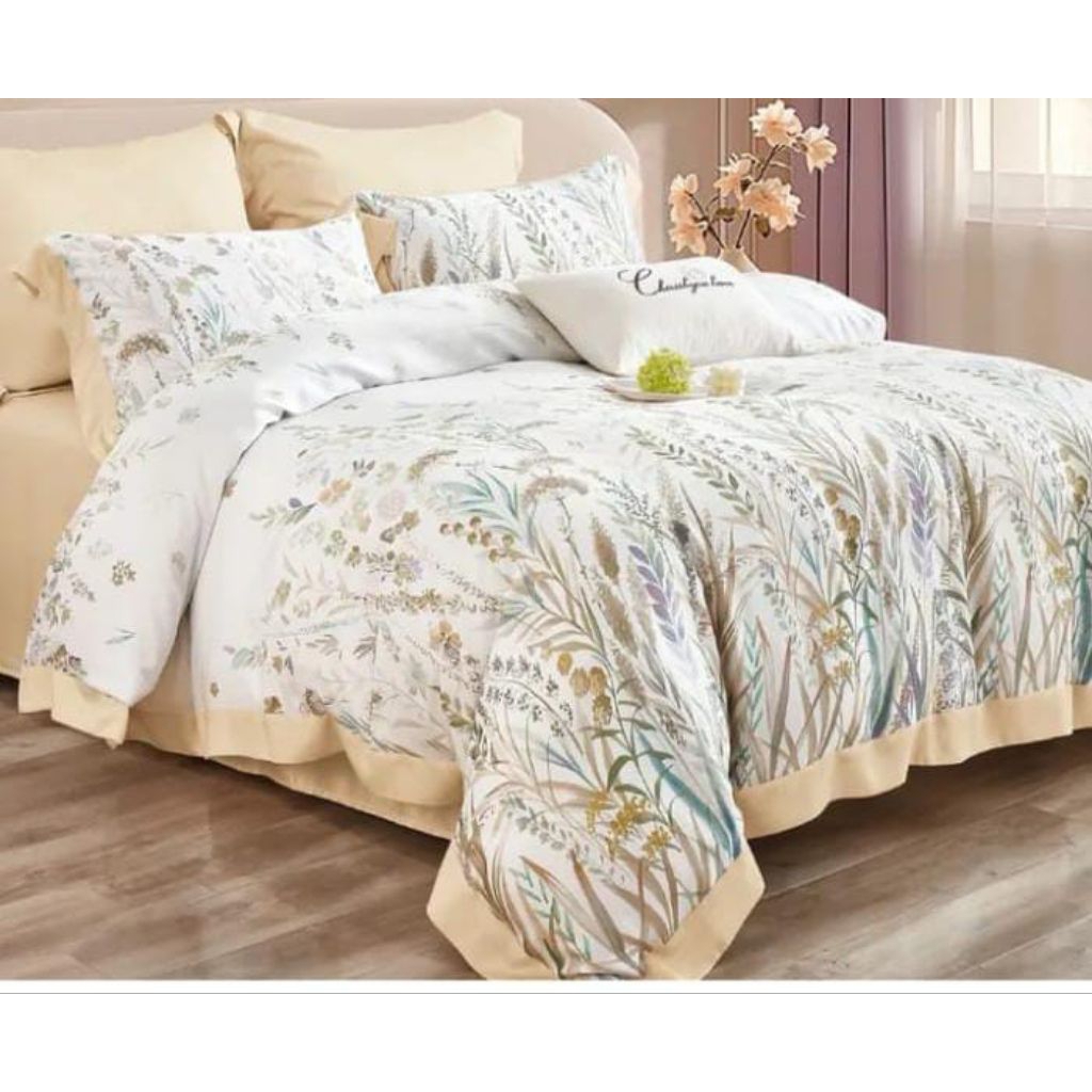 sprei tencel organic sutera 60s set bedcover dan sprei king