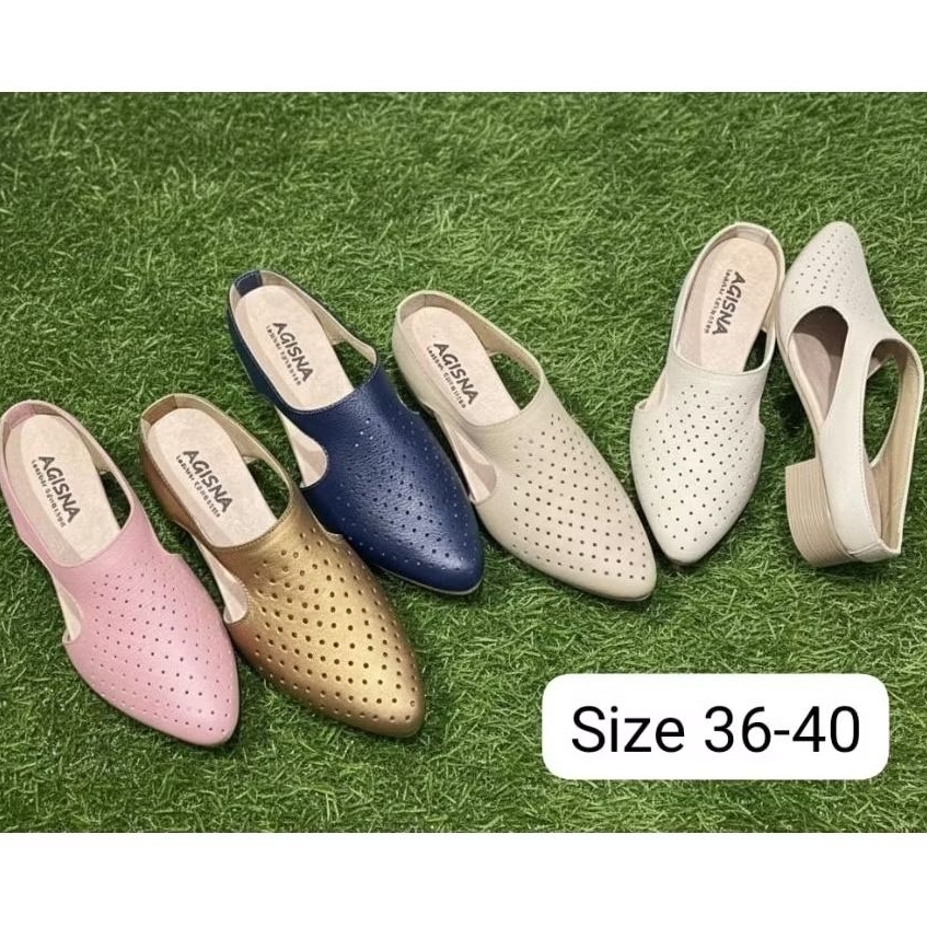 SANDAL SEPATU WANITA TUTONG AGISNA 6 KULIT SAPI ASLI