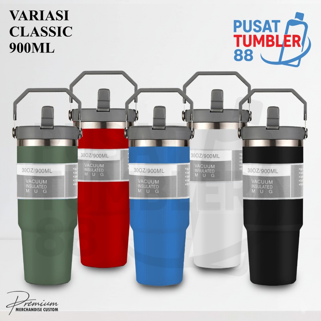 [ MJG8054 ] TUMBLER CLASSIC 900ML STAINLESS TAHAN PANAS DINGIN 8 JAM - PUSATTUMBLER_88