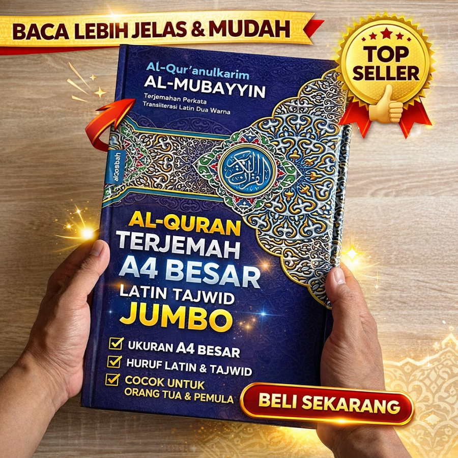 Alquran Terjemahan Tajwid Al Mubayyin A4 Besar | Al Quran Jumbo Lansia Quran digital 30 Juz Huruf La