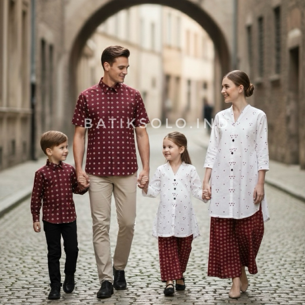 SETELAN BATIK CUSTOM - BAJU LEBARAN KELUARGA - KULOT BATIK MOTIF ZARA - KULOT BATIK MOTIF TITIK - CE