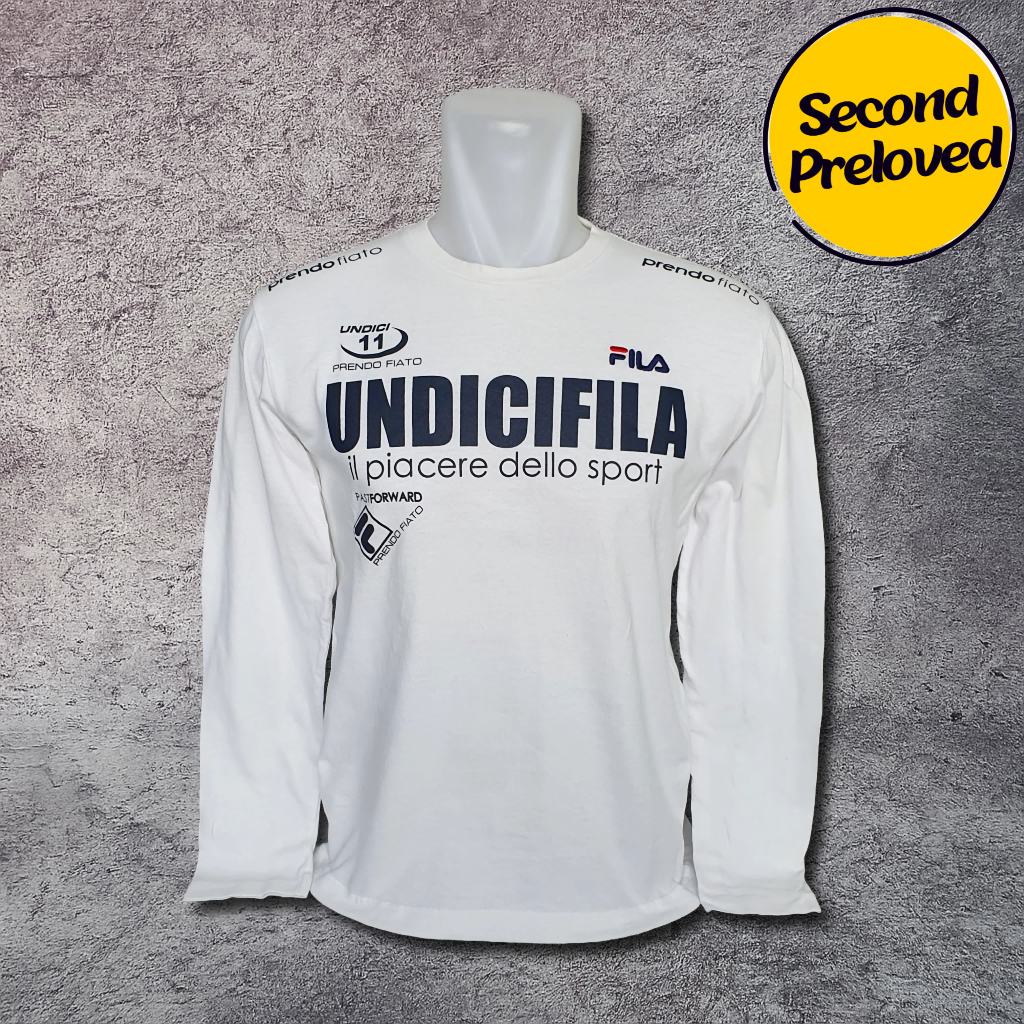 Baju Kaos Sweater FILA - Size S / Lebar 48 cm - Original - Second