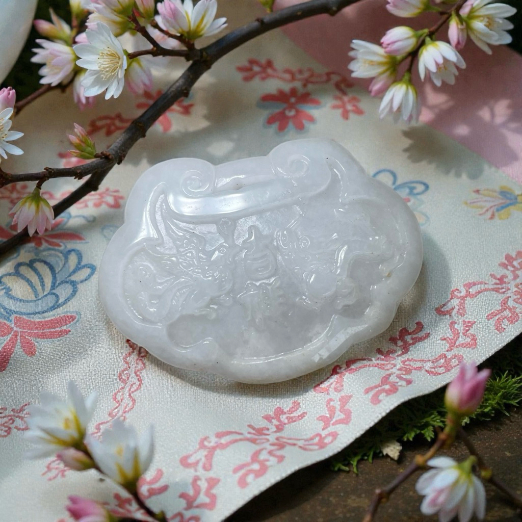 [Certified] - Phoenix Ruyi Jade Pendant Original Giok Type A