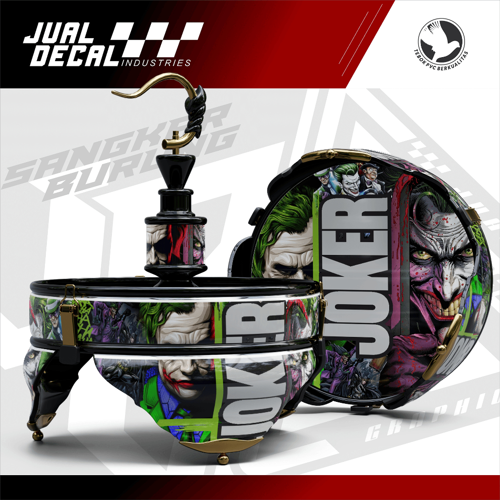 Stiker Sangkar Lovebird Batman Pleci Helopet JOKER Decal Tebok Custom Variasi