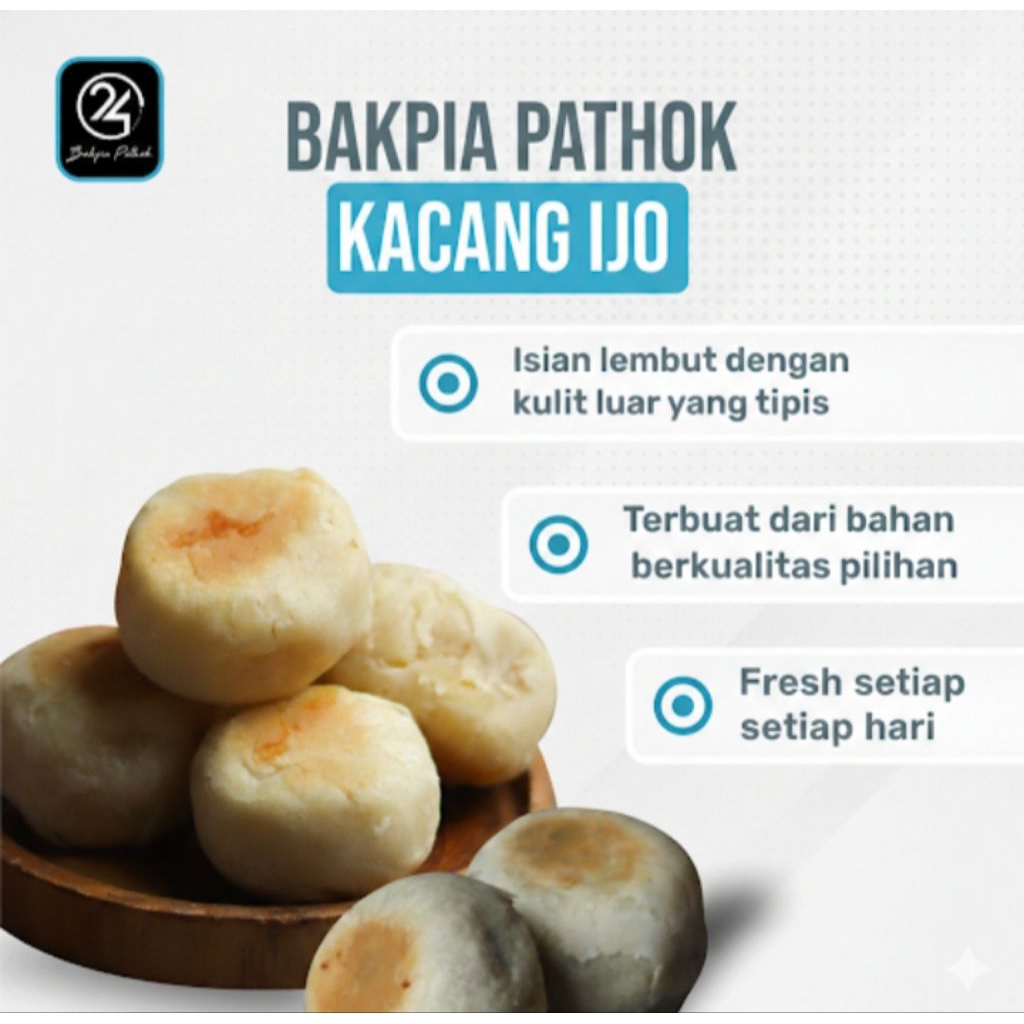 Bakpia Pathok Basah 24 RSP Rasa Kacang Hijau Isi 20