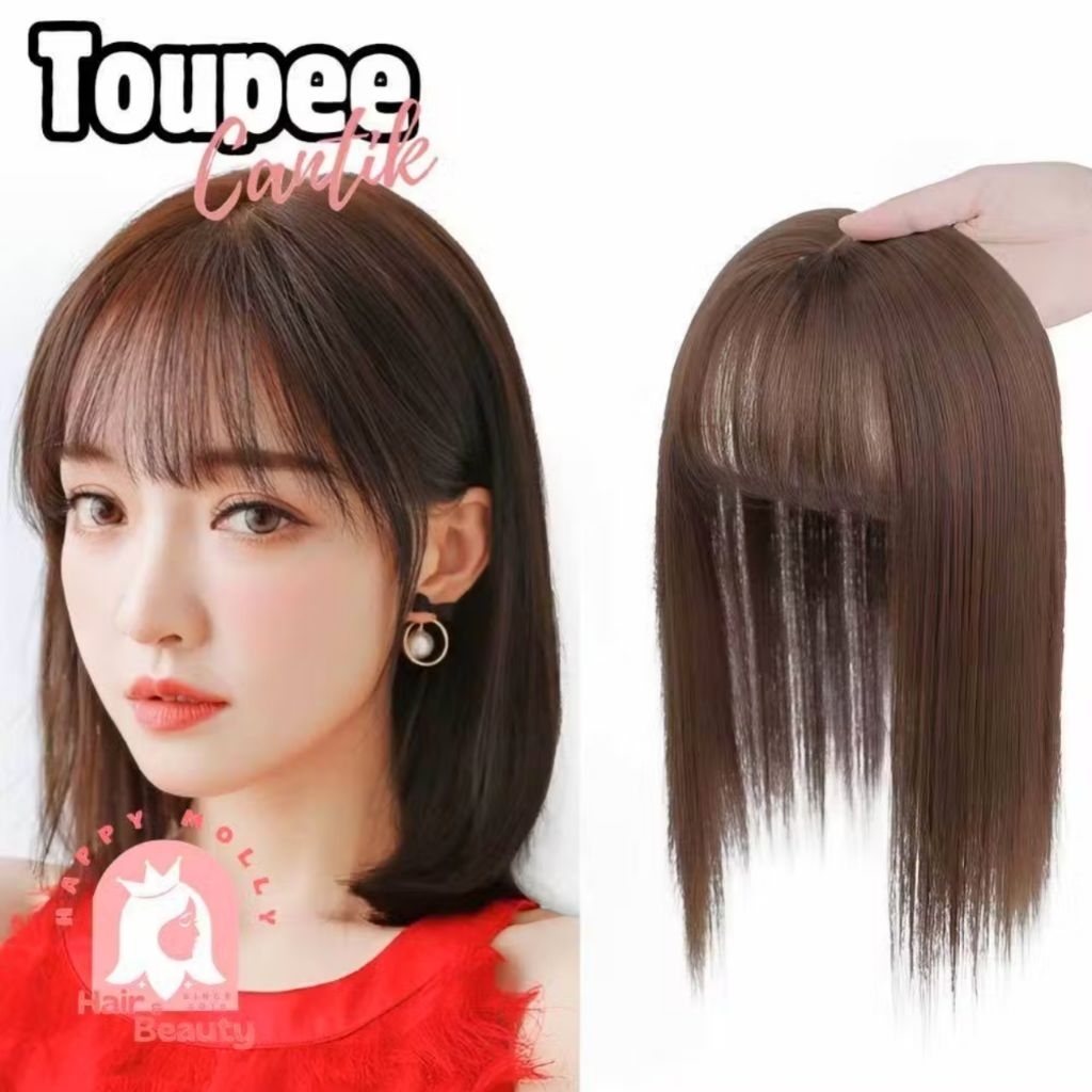 Wig Penutup Kebotakan Wanita Poni Tipis/Toupee Poni Wanita
