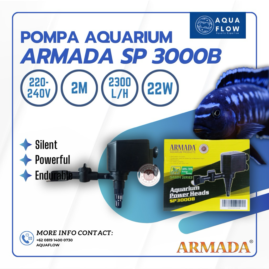 Pompa Aquarium Armada Sp 3000B 2300L/H 22W / Pompa Kolam / Pompa Aquarium
