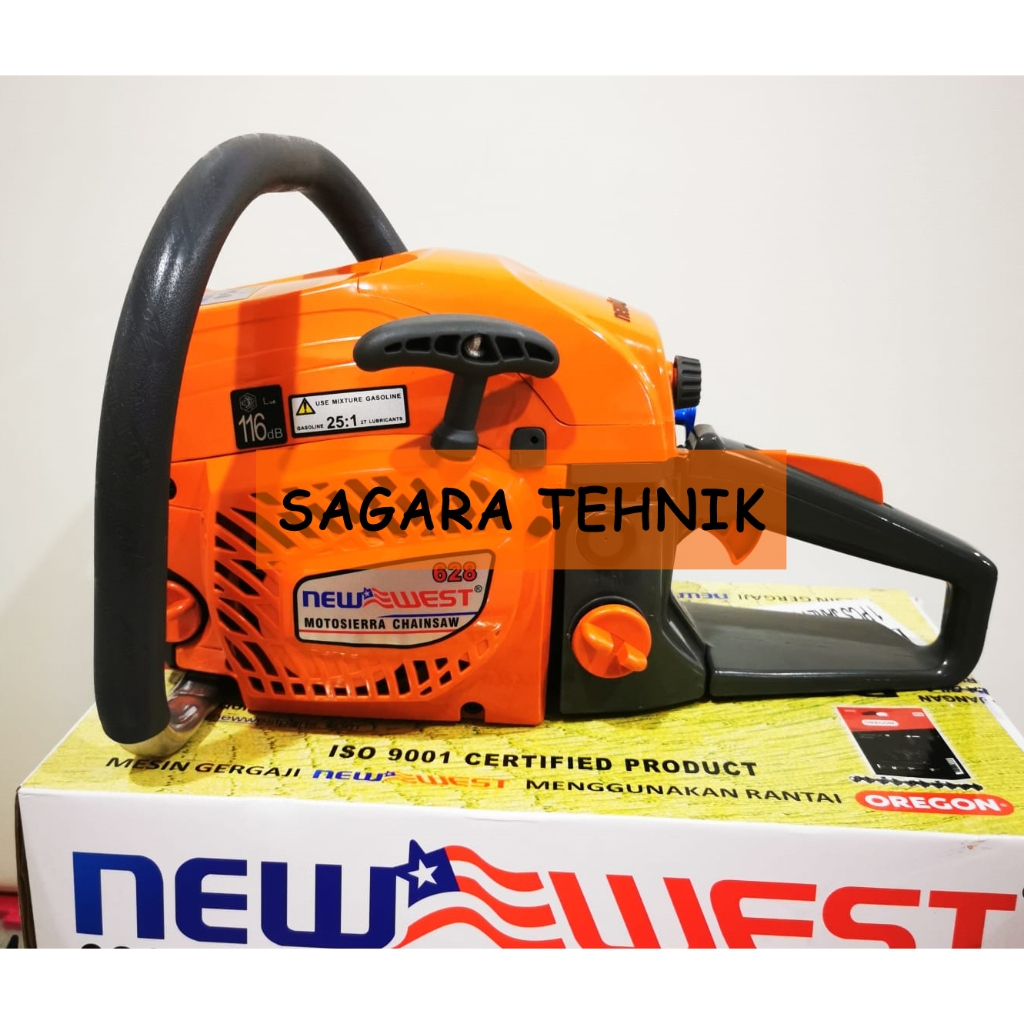 Mesin Gergaji Kayu New West 628 - Chainsaw New West 628 Chain Saw Laser (TANPA BAR, TANPA RANTAI)