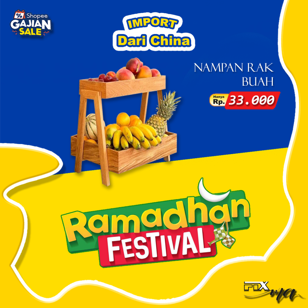 Nampan Rak Buah Kayu Jati Solid Finishing Glossy Alami