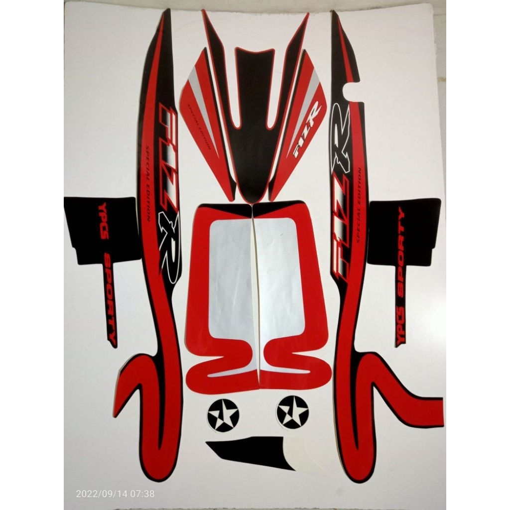 Striping stiker body motor yamaha fiz R caltex 2000 merah stiker list bodi motor fiz r caltex warna 