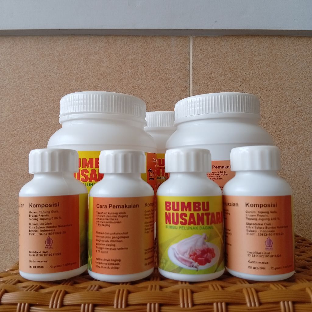 Paya Pengempuk daging BUMBU NUSANTARA meat tenderizer botol 72 gram alami ektraks getah buah pepaya