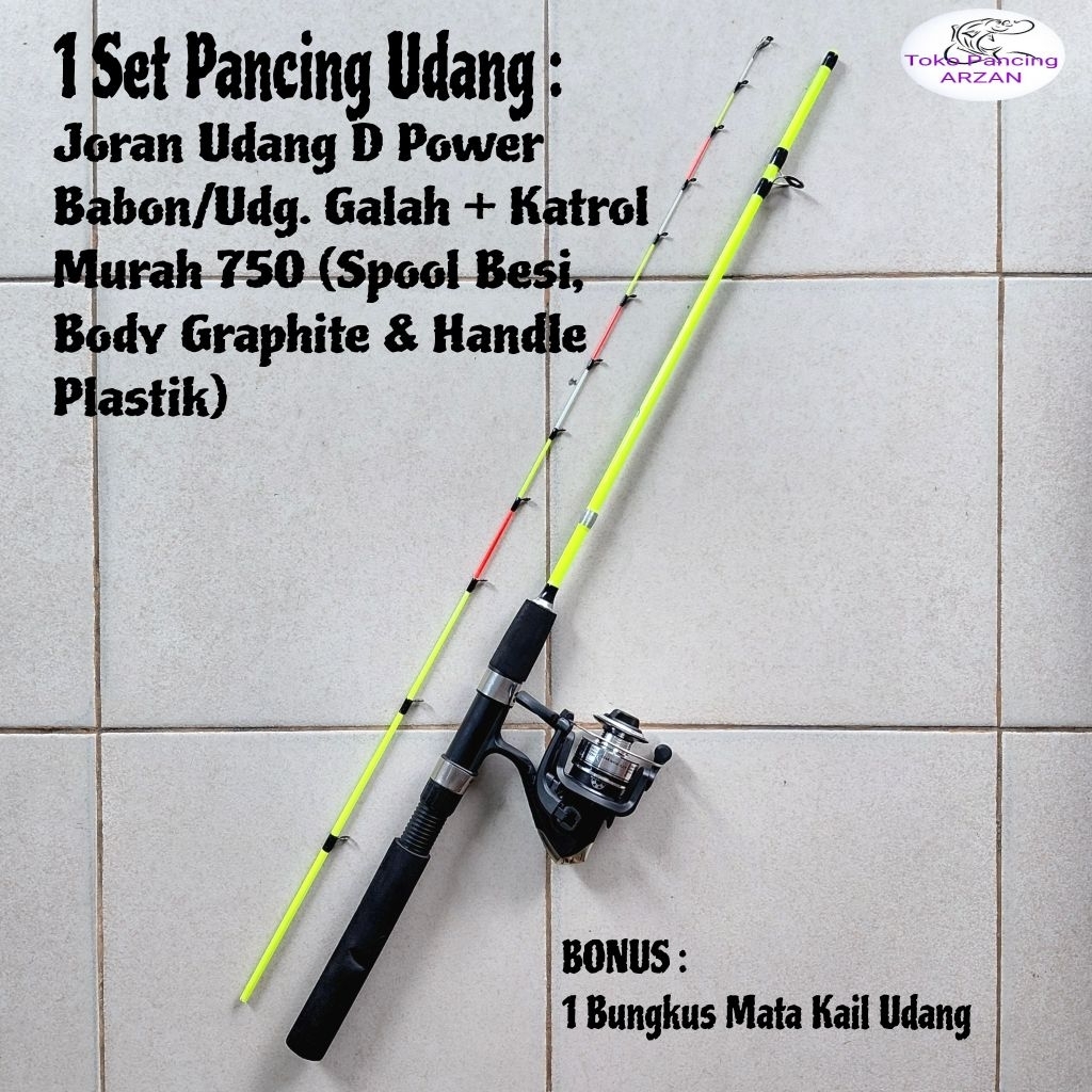 1 Set Pancing Udang : Reel 750 + Joran Panjang 120, 135, 150  & 165