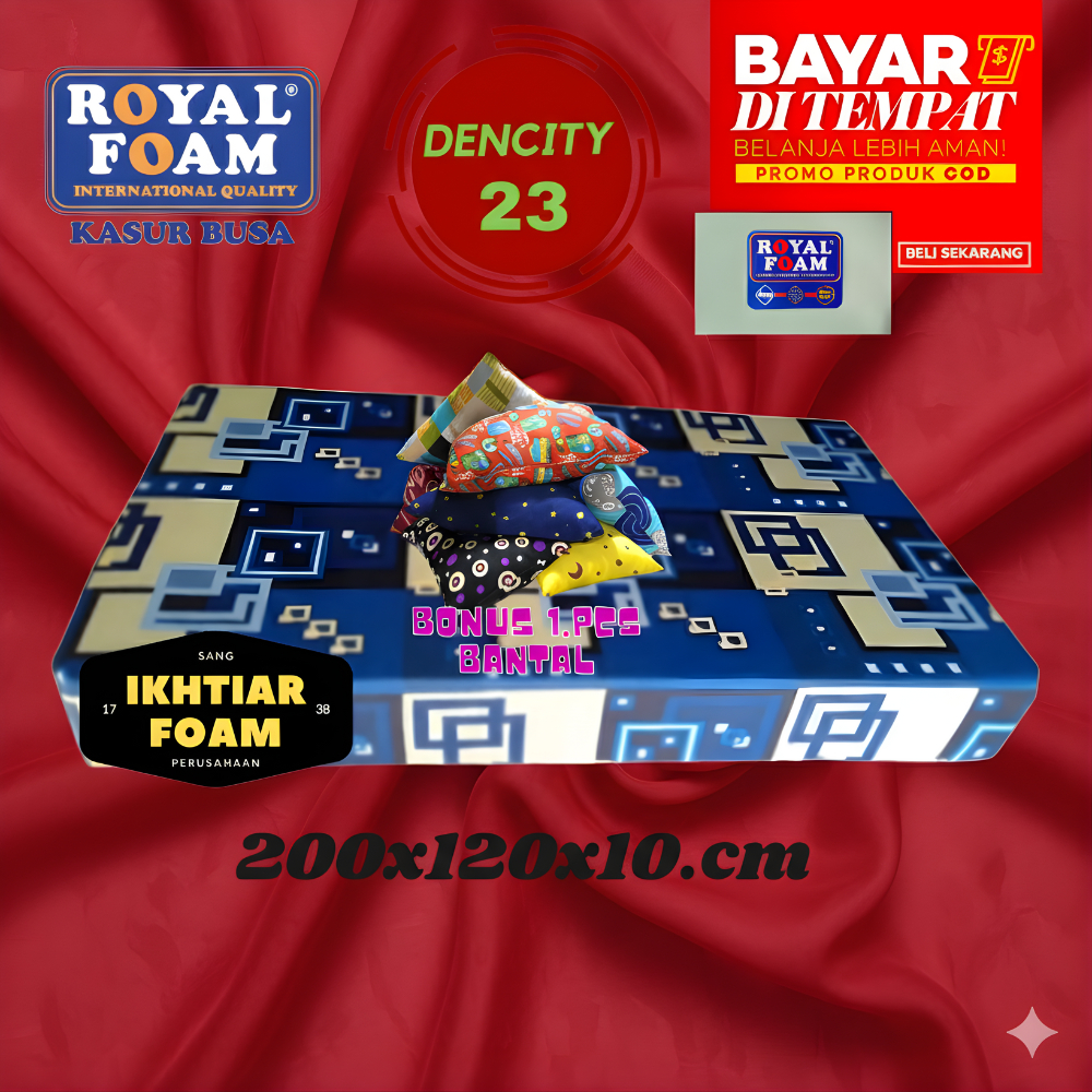 Kasur Busa Royal foam no 4 tebal 10 cm Royal matras RK D23 Ukuran 200X120X10 CM Original anti kempes