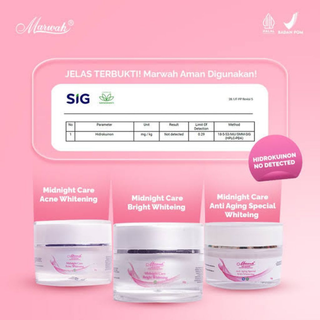 Ecer krim malam BPOM marwah