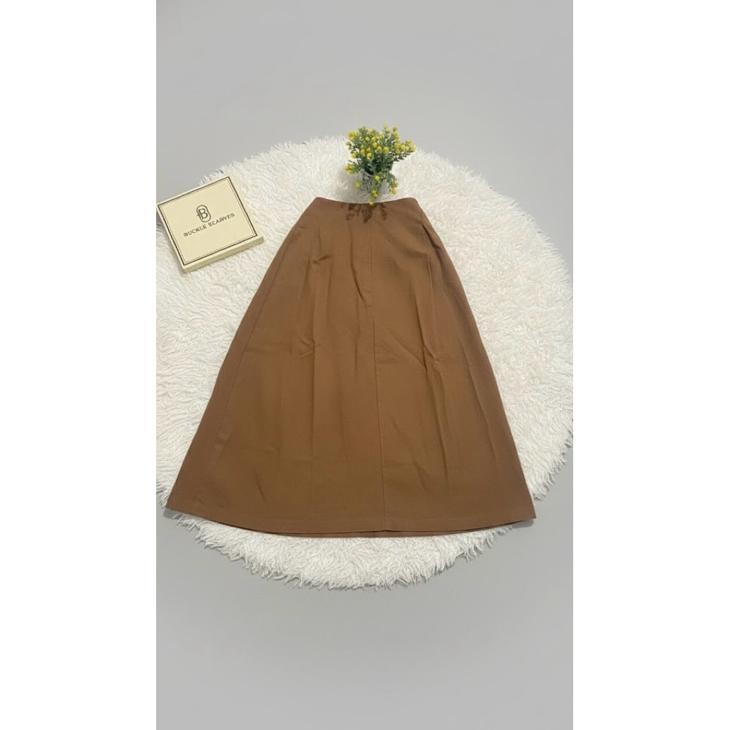 rok midi bahan suede
