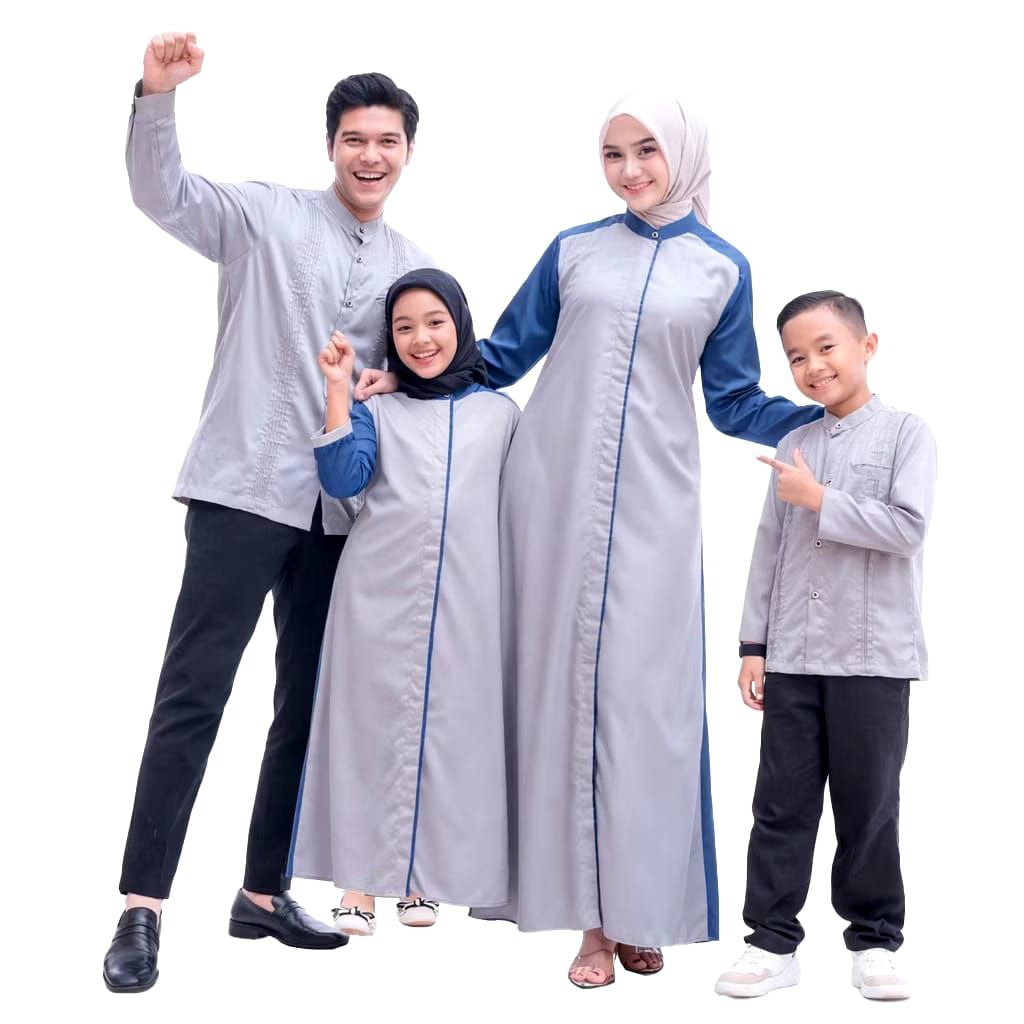 Couple Muslim Keluarga Seragam Ayah Ibu Dan Anak Sarimbit Baju Koko Lebaran Terbaru