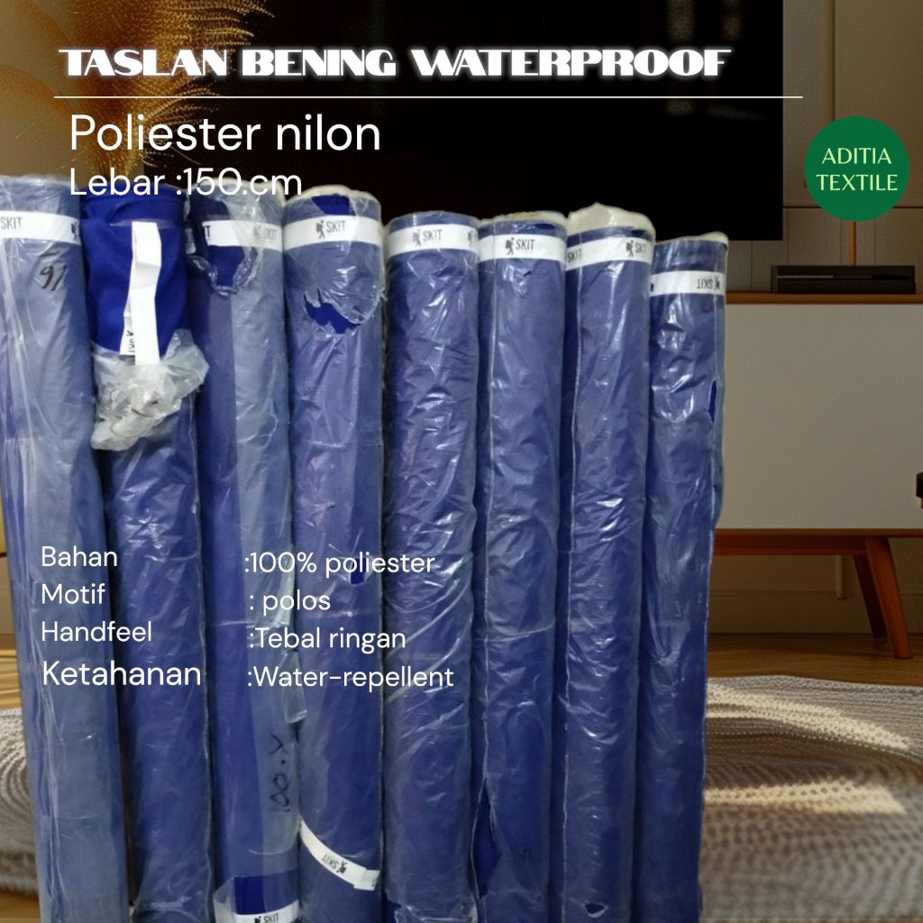 taslan bening korea waterproof 100% kain tbal korea