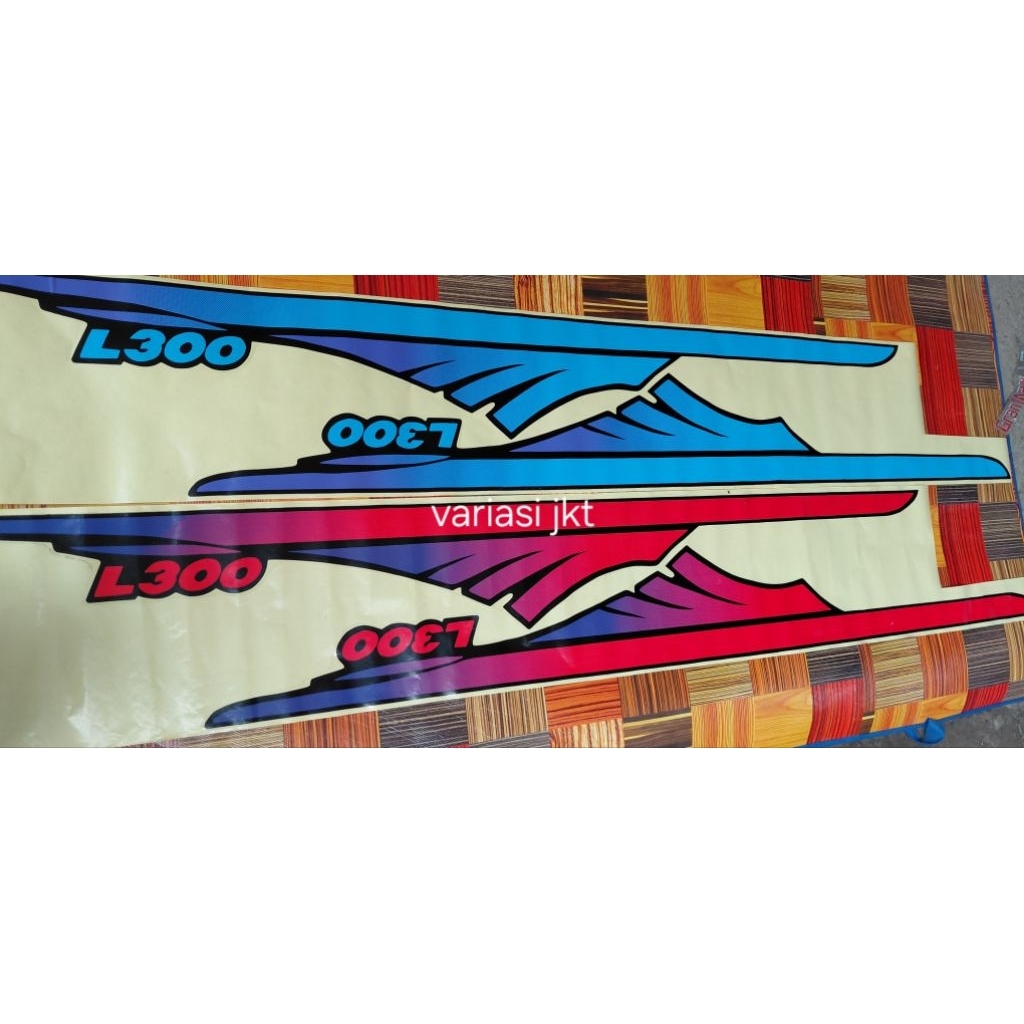 stiker setiker mitsubisi L300/stikerL300 biru/ stiker l300 merah/stiker mitsubisi L300 pick up