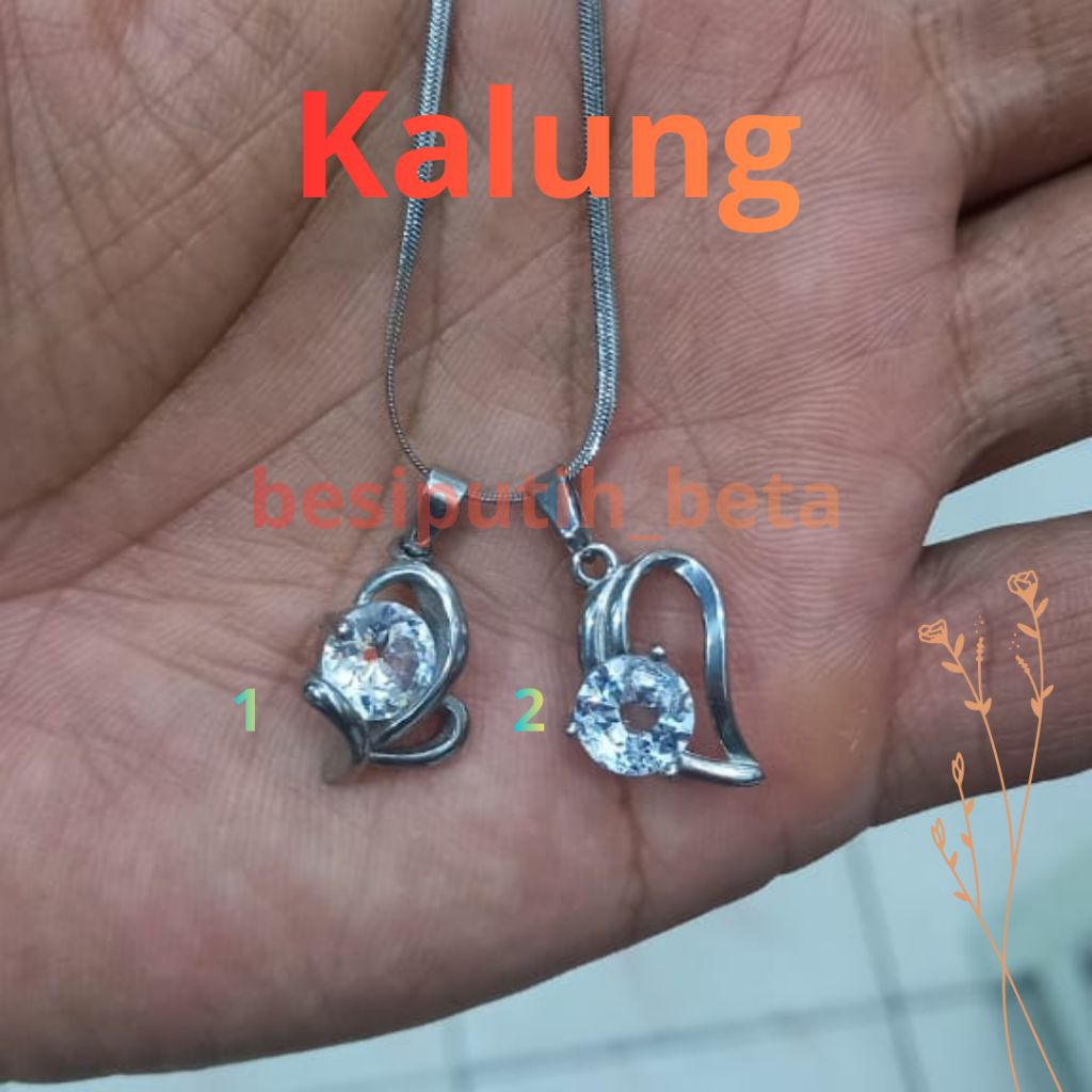 kalung liontin besi putih ambon / besi putih asli