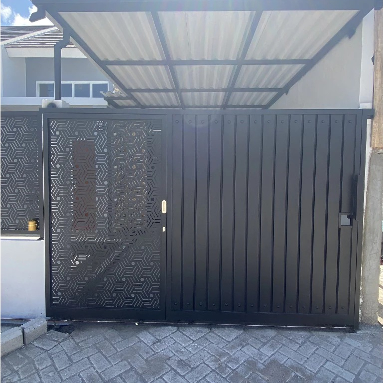 pagar rumah bahan plat cutting dan besi galvanis anti karat