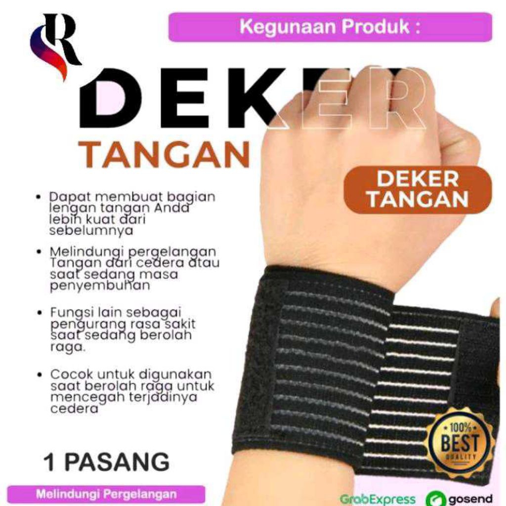 Deker Pergelangan Tangan Cedera Pelindung Cedera Tangan Olahraga Wrist Support Bandage Wristband Ola
