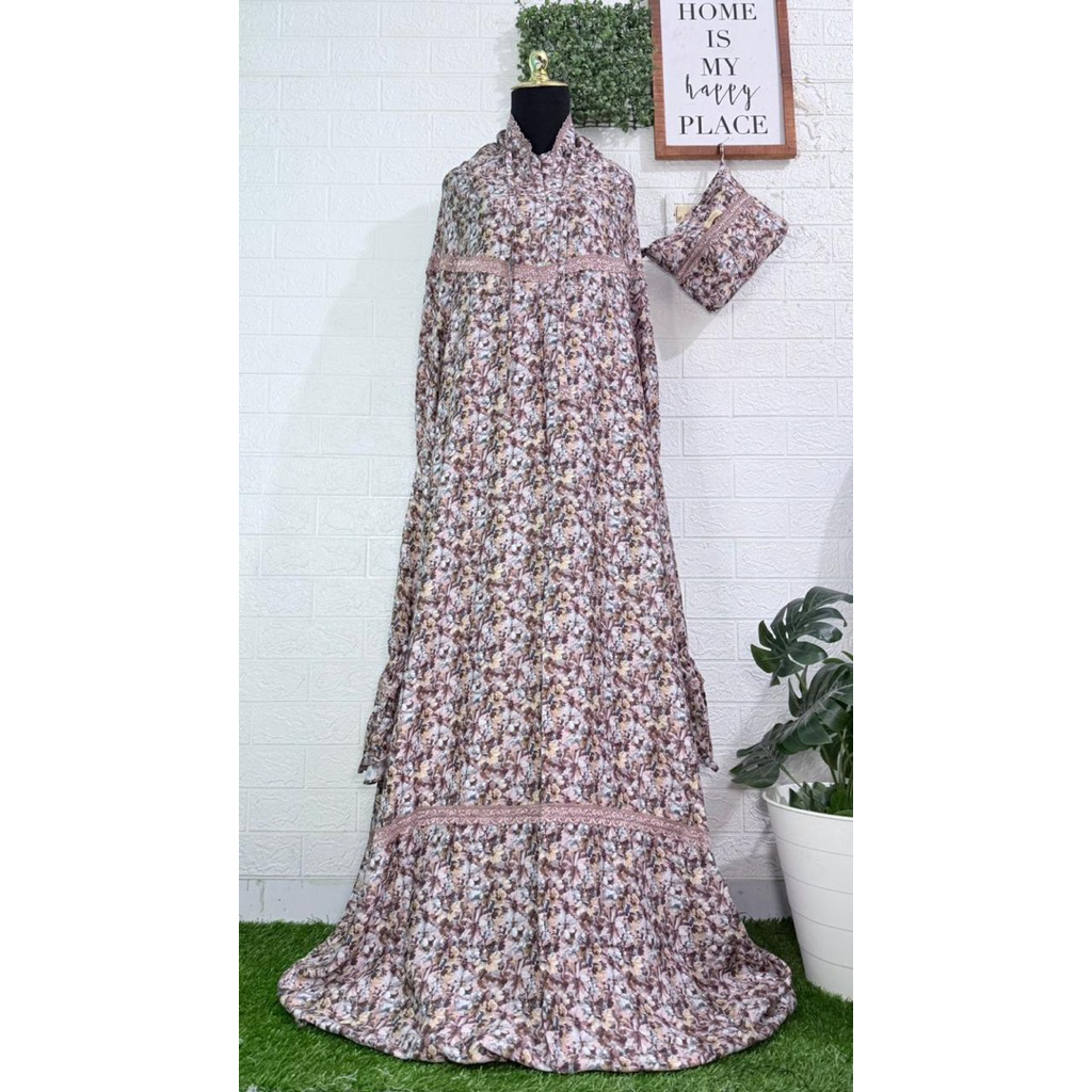 Mukena Fatimah NEW (mukena terusan/jubah) by Alena Mukena