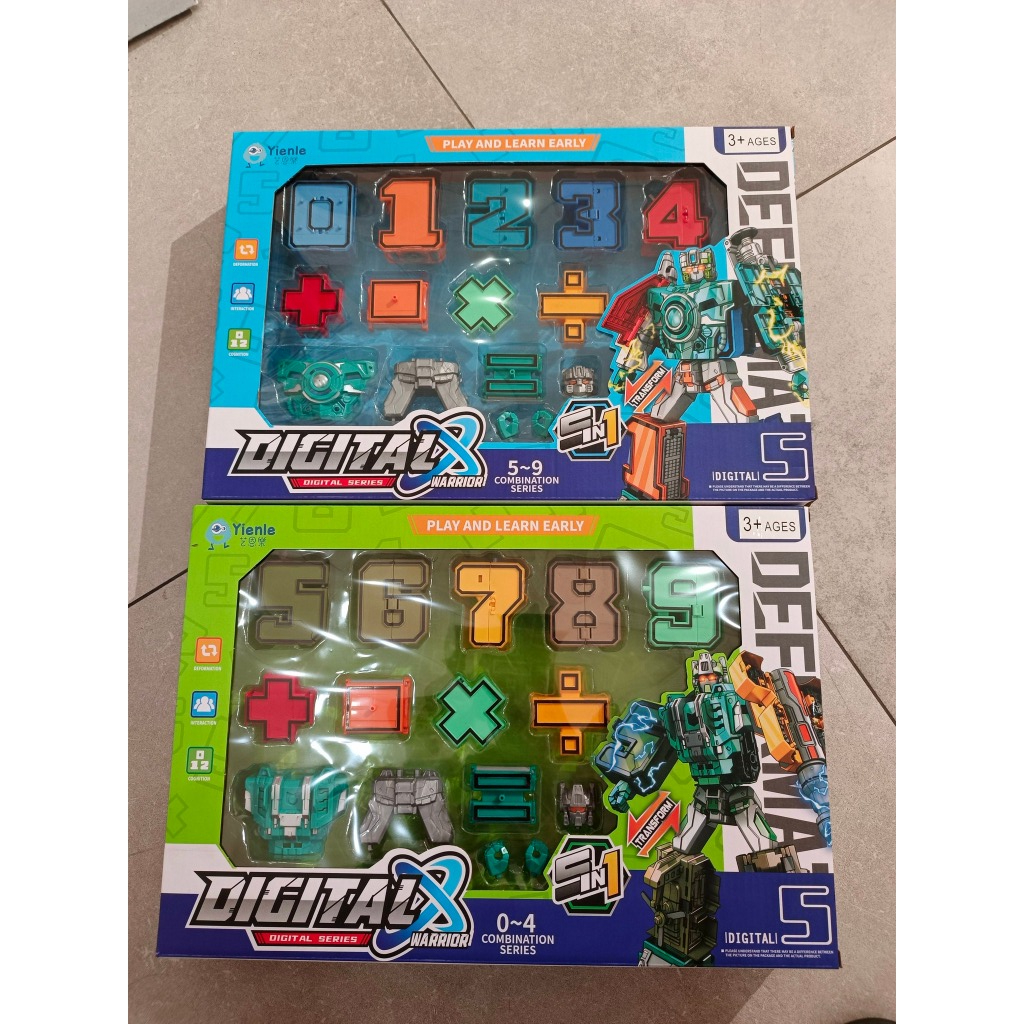 Mainan Robot angka 0 sampai 9 bisa digabung jadi robot besar - transformer angka robot