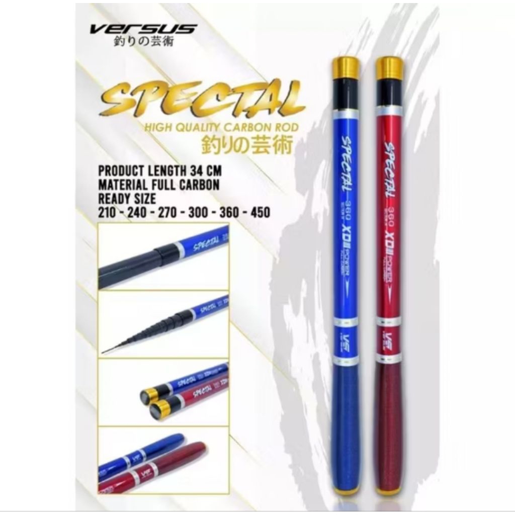Joran tegek pancing VERSUS SPECTAL ukuran 210 tipe ROS PENDEK