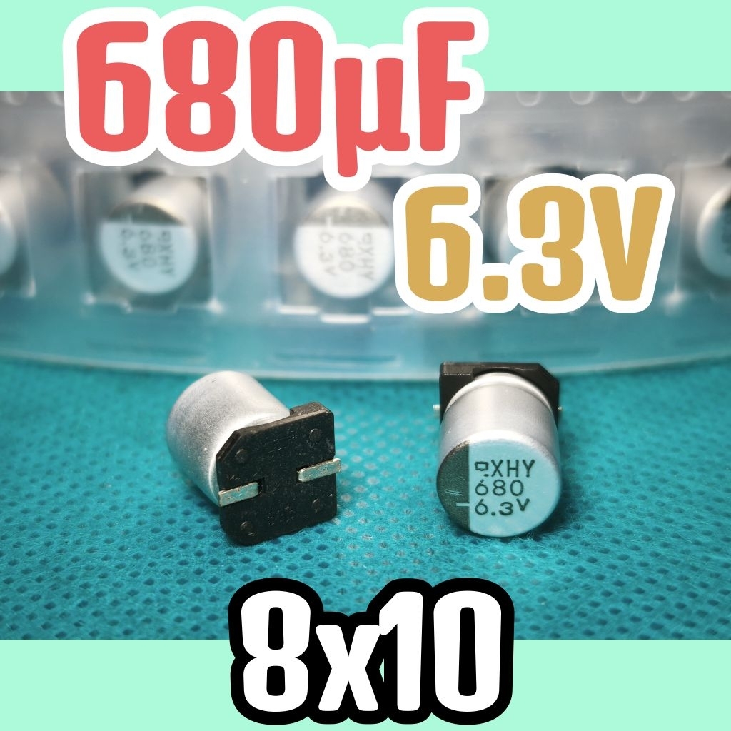 Solid kapasitor capasitor elko elco SMD 6,3v 6.3V 680uf 6.3v 680 uf 6,3 v 6.3 volt 680uF 8x10 jZA jL