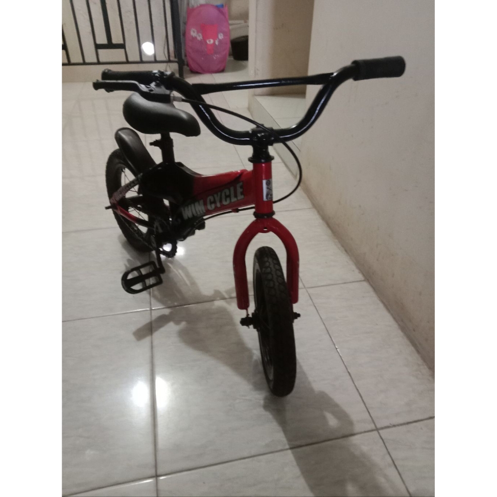 SEPEDA ANAK BEKAS 12" WIMCYCLE REPAINT (CAT ULANG) / SEPEDA COWOK UNTUK USIA ± 3-5 TAHUN UKURAN 12 I
