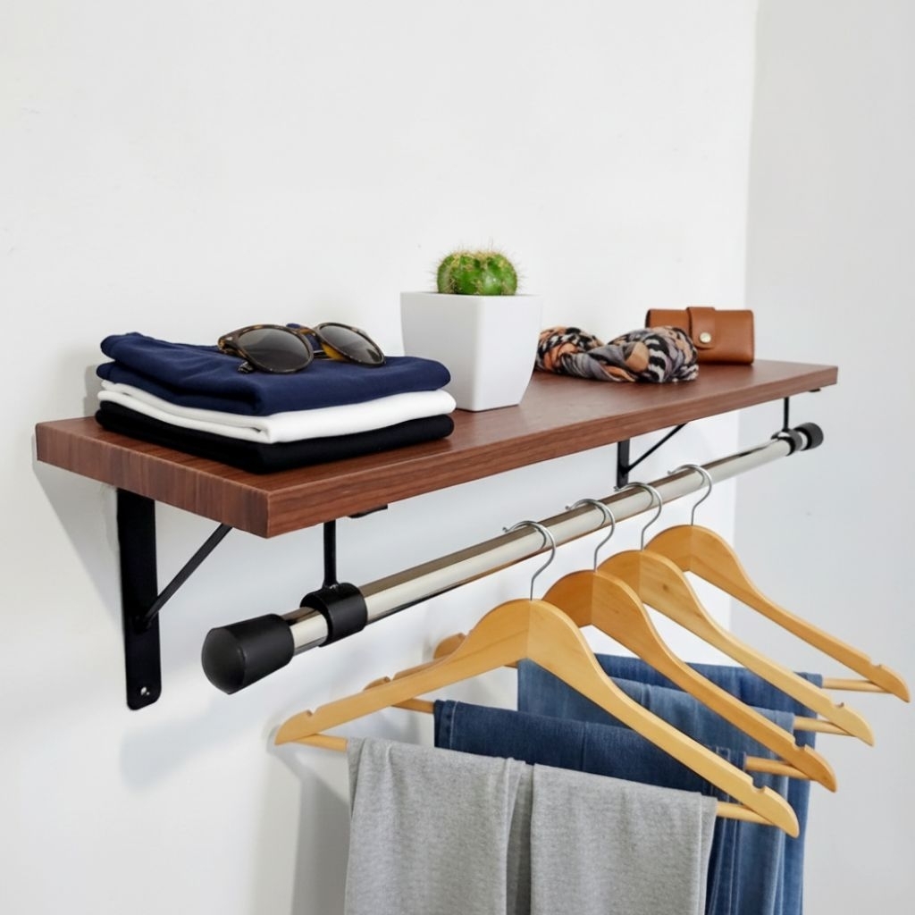 Rak dinding gantungan baju Rak gantungan pakaian Rak gantungan Rak baju tempel dinding Gantungan baj
