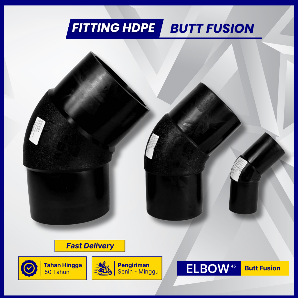 Butt Fusion Elbow 45° Hdpe 4 Inch / 110 MM PN10 - Elbow 45° Hdpe 4 Inch Butt Fusion