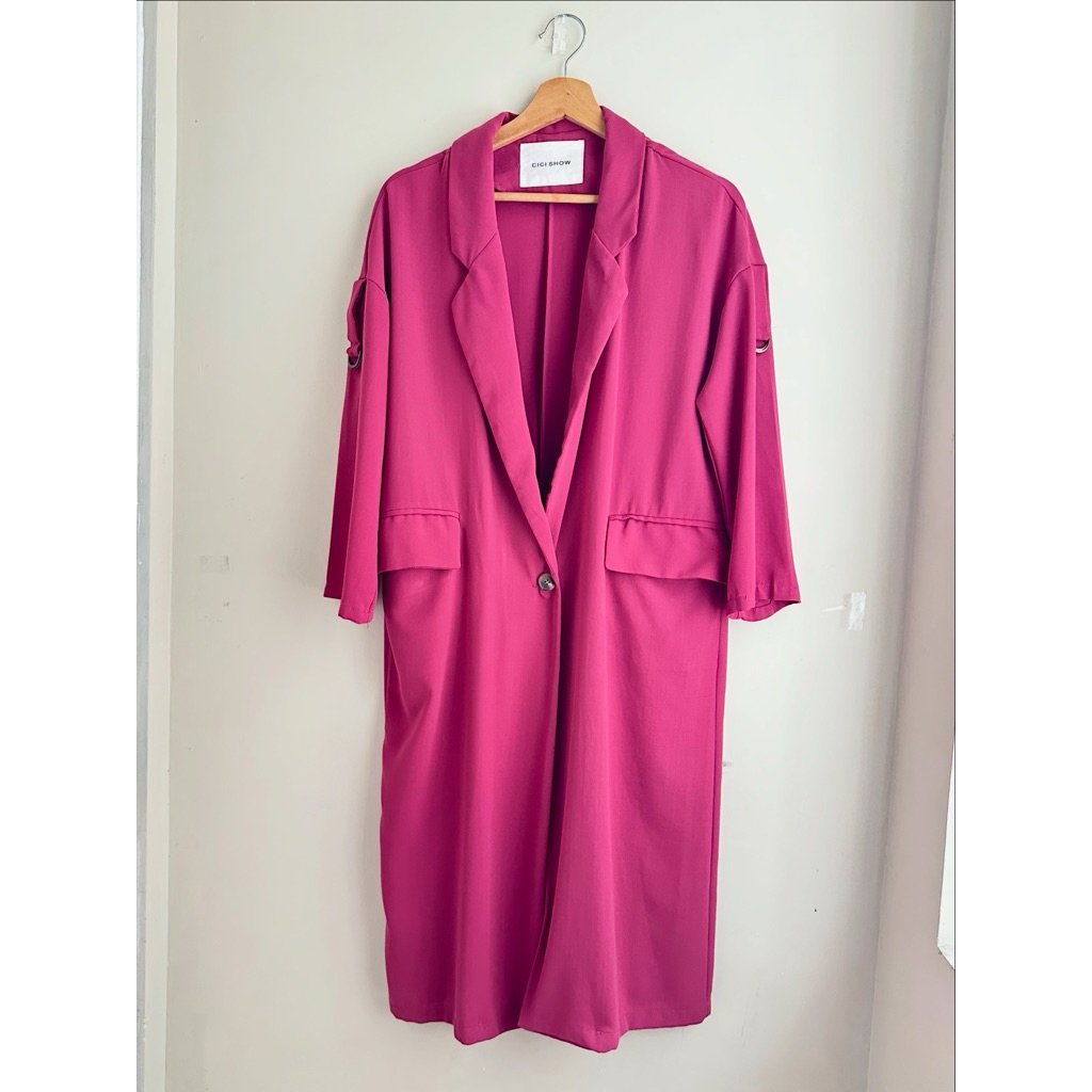 blazer coat fuschia pink bukan zara