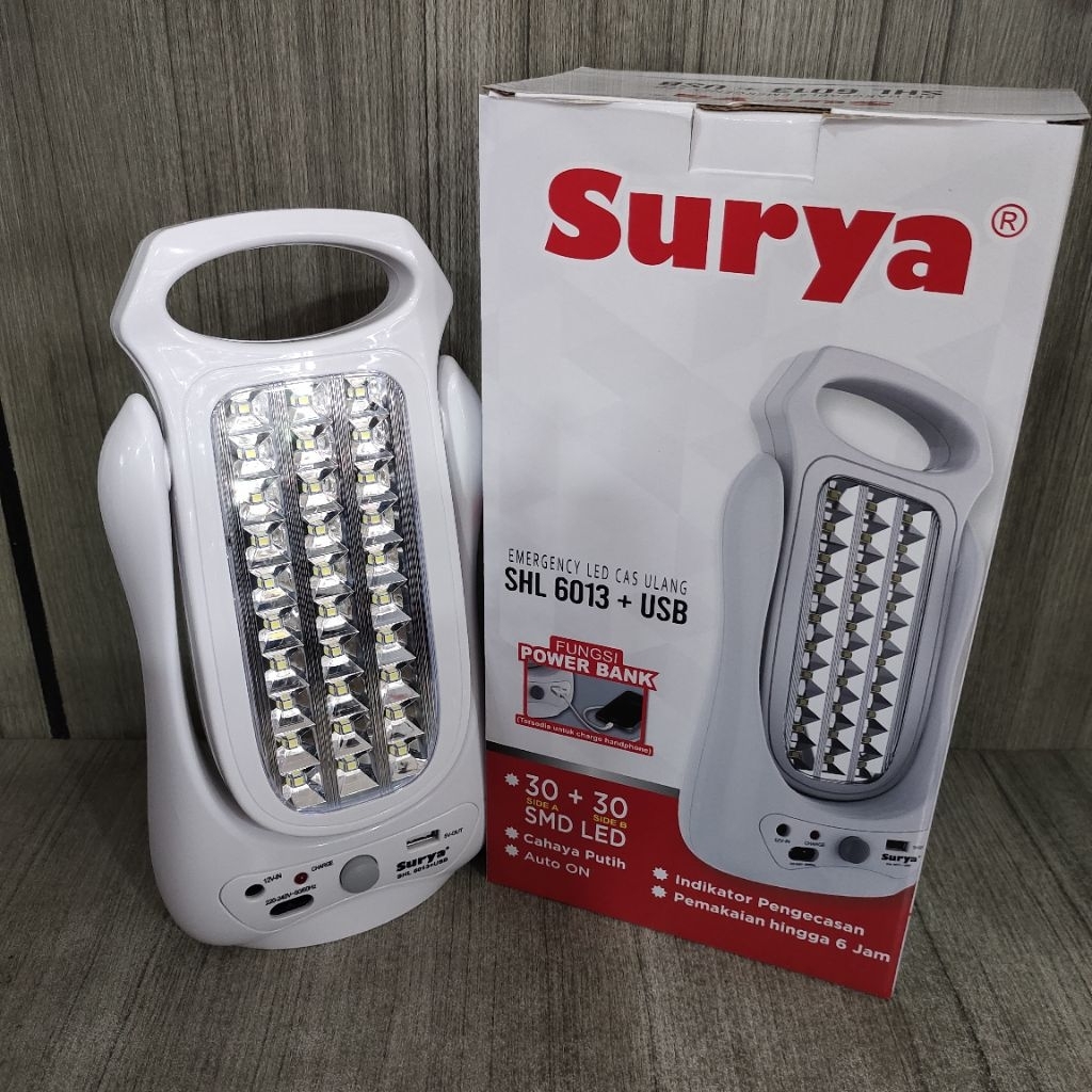 LAMPU EMERGENCY SURYA SHL 6013+USB