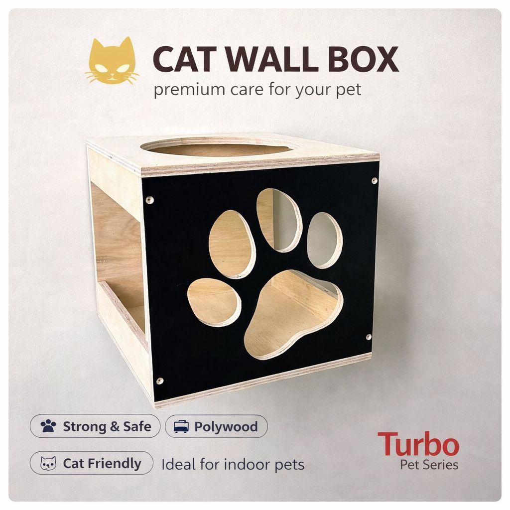 Mainan Box Rumah Kucing Condo Tempat Bermain Kucing Ukuran 30x30cm Bisa Tempel Dinding