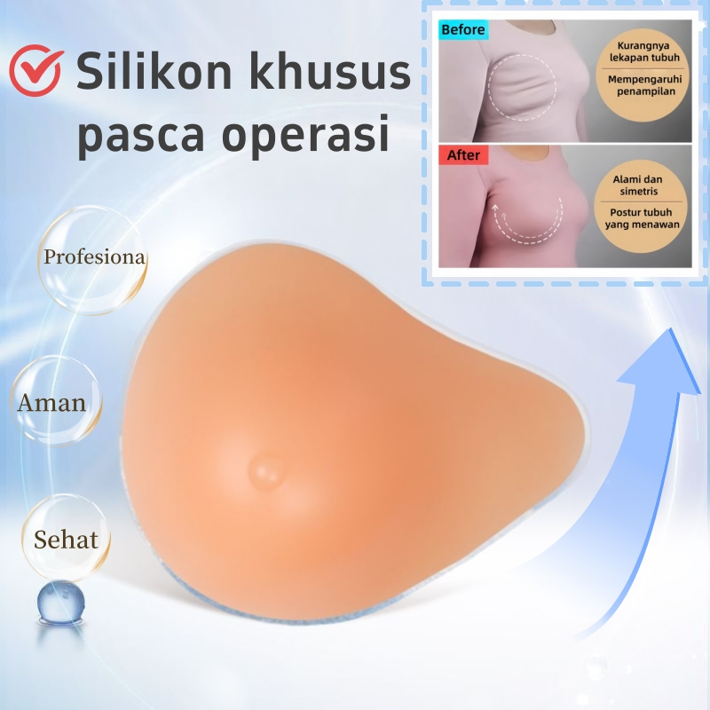 1 buah Payudara palsu spiral Silicone /Breast Cancer Payudara Palsu/Silikon Bra Mastektomi Insert Pa