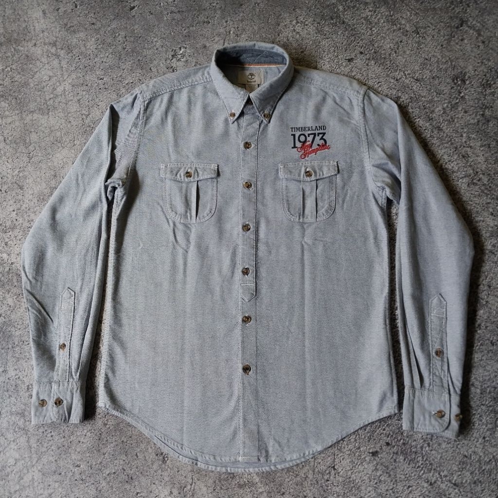 KEMEJA CHAMBRAY TIMBERLAND "SLIM FIT" Light Grey [ Original ]