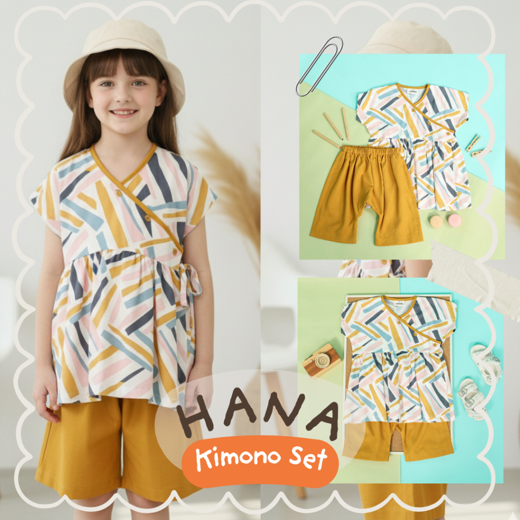 Setelan Rayon Anak Hana Kimono Hana - Meeneeloo