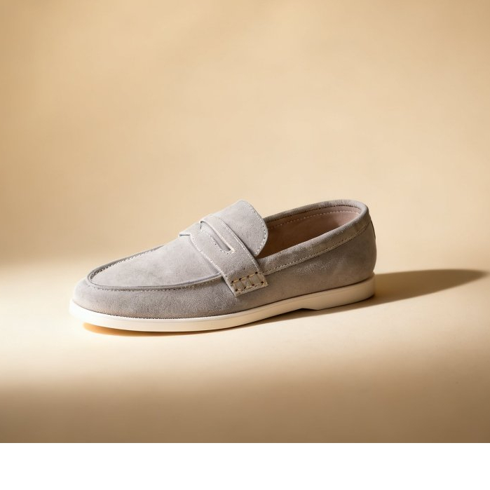 Sepatu Mokasin ENZO TAUPE Loafers Pria Seri BT Gaya Old Money Terinspirasi Shoes Flat dengan Desain 