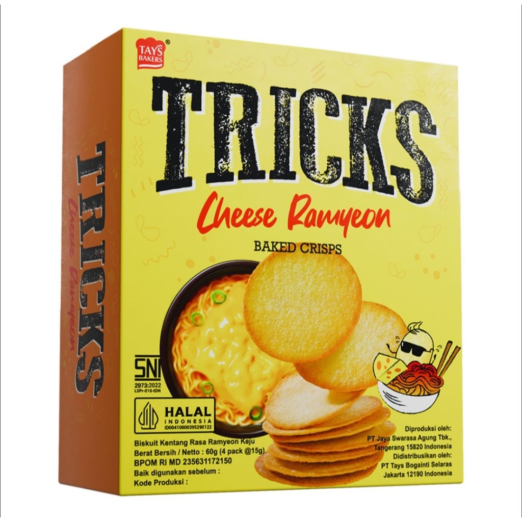 Tricks Biskuit Kentang Rasa Ramyeon Keju 4 x 15 g
