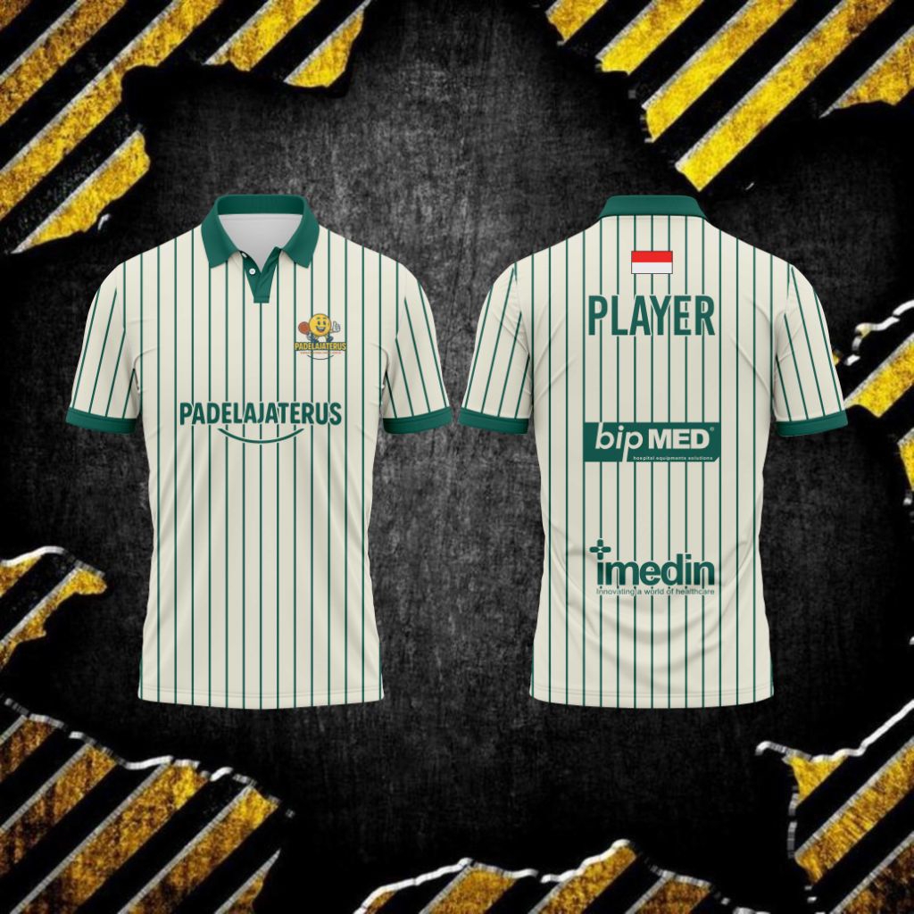 CUSTOM JERSEY PADEL | JERSEY PADEL CLUB | PADEL COMMIT VAMOS BEBAS REQUEST LOGO SPONSOR DLL BISA JER