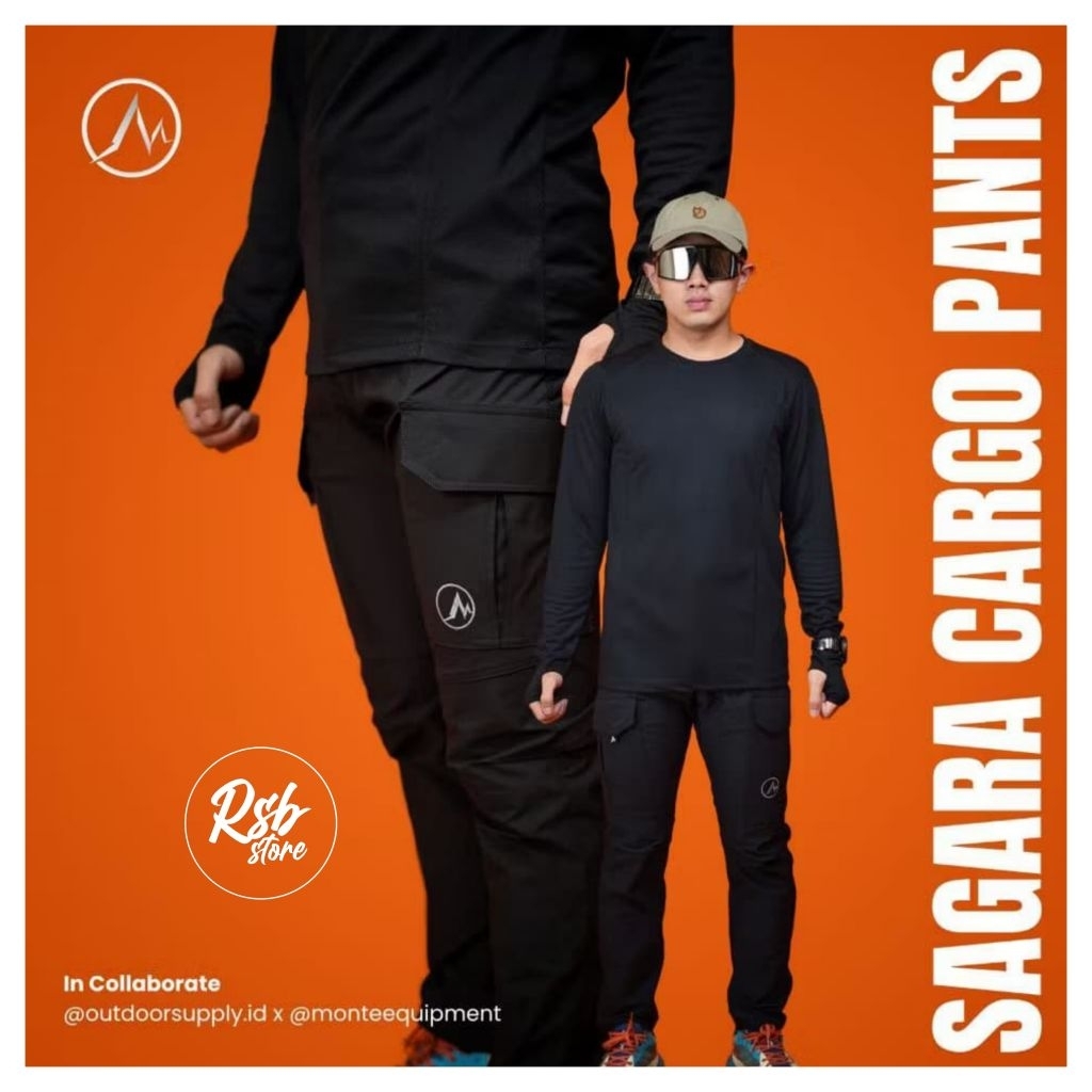 MONTE EQUIPMENT celana gunung Sagara cargo pants celana hiking pria wanita (anti air)