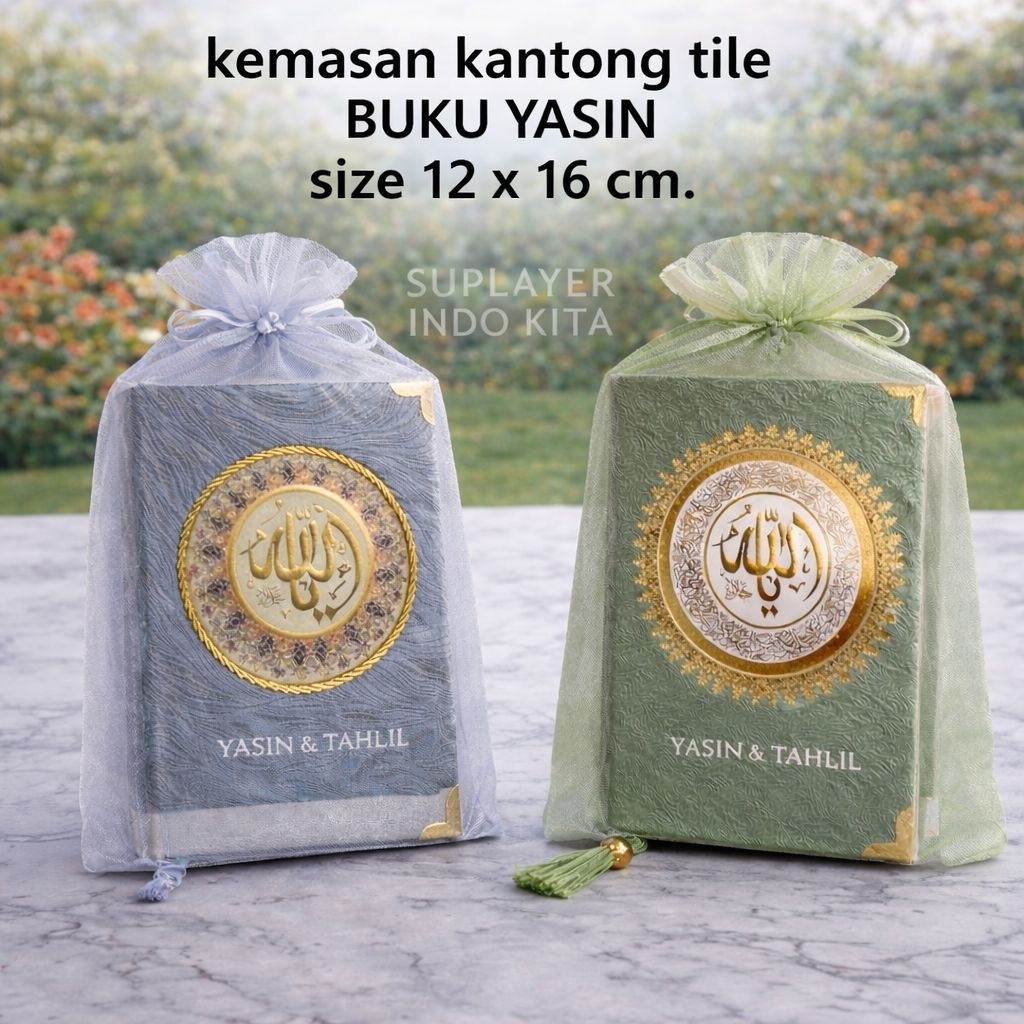 Kantong tile souvenir buku yasin ukuran 15 x 23 cm