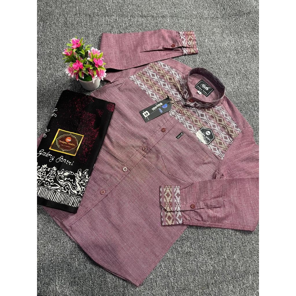 Galery Santri Baju Kemko Motif Salur Anak Bahan Katun Madinah Songket Estimasi Kelas 3 SD - 7 SMP