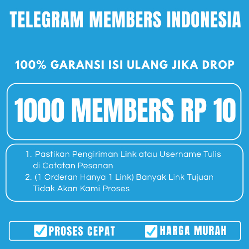Telegram Members Real Akun Indonesia - 100% Bergaransi Isi Ulang Bila Drop