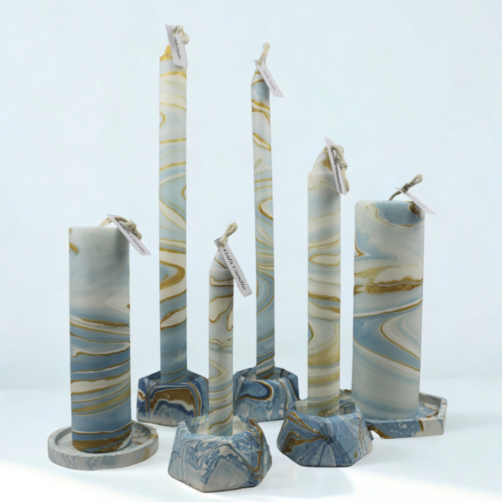 Lilin Marble / Lilin Batang / Lilin Mati lampu / Lilin Dekorasi / Souvenir Lilin / Souvenir Pernikah