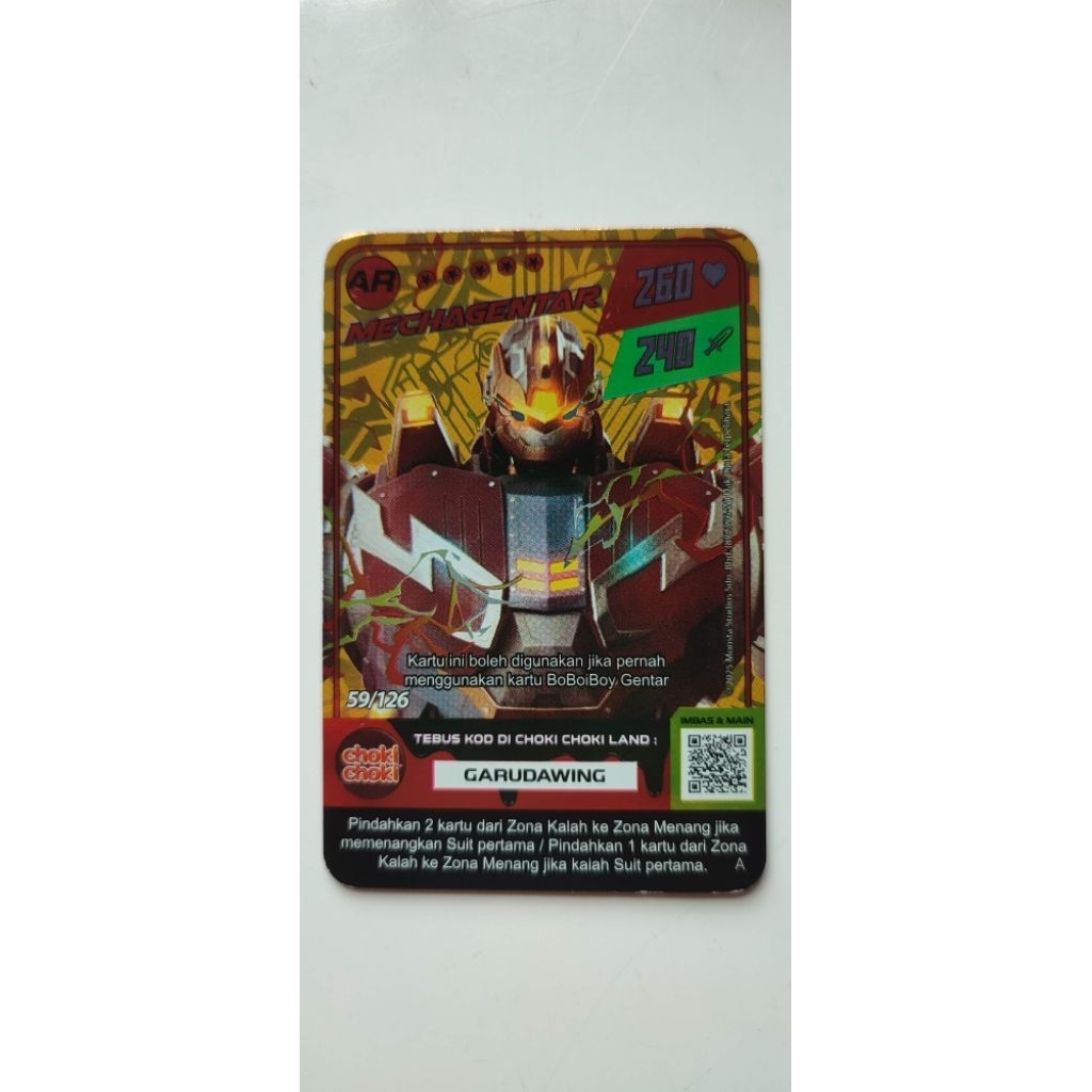Kartu Mechagentar S2 AR choki choki 1 kartu