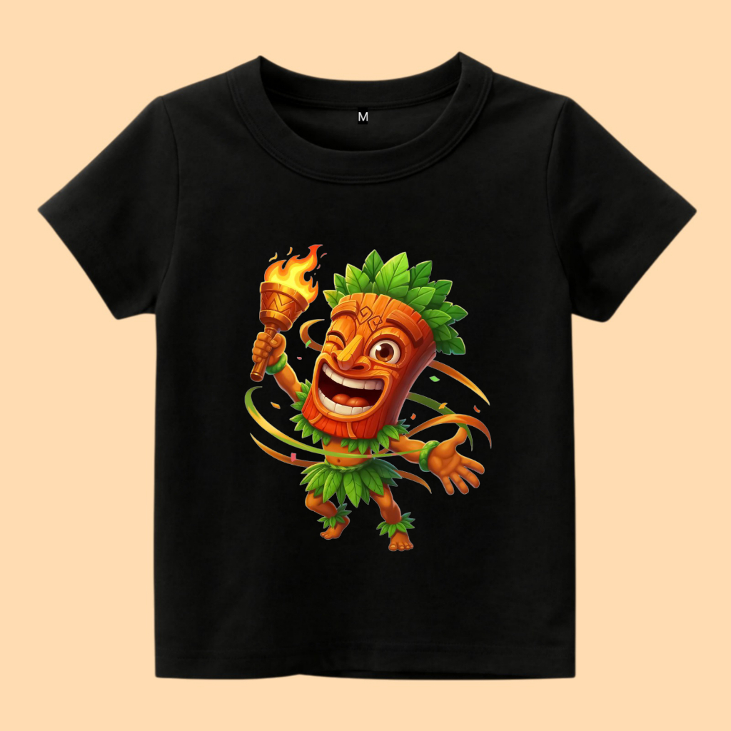 Baju kaos anak tiki totem suku hawaii cute