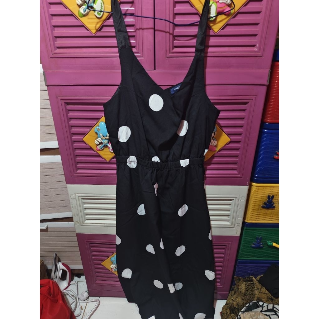 Prelovedku / Dress Hitam Polkadot Three Ukuran M